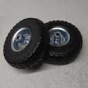 AOPANDA (2 Pack) 10" Solid Rubber Tire Wheels, 4.10/3.50-4 Flat Free Tire for Wheelbarrow, Dolly, Hand Truck, Wagon, Garden Cart, Generator Wheels Replacement - 5/8" Bearings, 2.2" Offset Hub