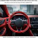 Steering Wheel Covers, 3PCs Carbon Fiber Anti-Skid Clip on Car Steering Wheel Cover Protector Universal for Most Car Wheel, Black