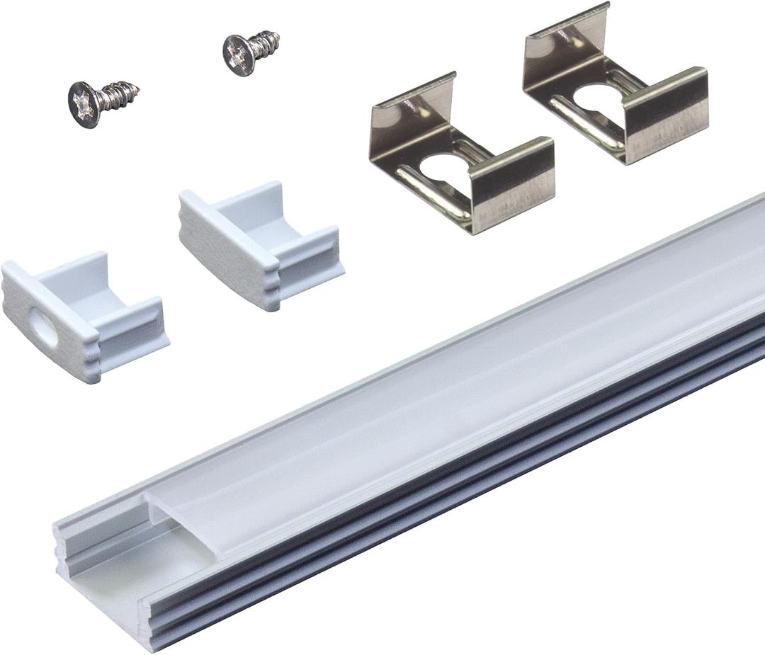 Armacost Lighting LED Tape Light Mounting Channel, Surface Mount, Silver 5-Pack 960050N