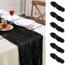 6 Pack Black Cheesecloth Table Runner 10FT Long Boho Gauze Table Runner Rustic Sheer Runner for Halloween Decoration Wedding Baby Shower Birthday Party Table Decor Home Easter Decorations