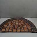 Half Circle Doormat Brick Print Absorbent Rug 18x30 Inch Indoor Outside Entryway Heavy Duty Non Slip Front Door Mat