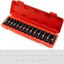 WIILDIS 14 Pieces 3/8-Inch Drive Deep Impact Socket Set, 7mm to 21mm, CR-V, Metric, 6-Point, 14 Pieces 3/8" Dr. Socket