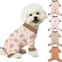 Bienbee Dog Pajamas, 4 Pack Dog Recovery Suit Shedding Suit Cute Soft Puppy Clothes Dogs Pjs Onesies Jammies Adjustable Breathable & Stretchy Clothes for Small Medium Large Dogs Girl Boy Puppy-M