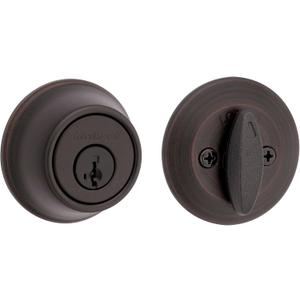 Kwikset 660 Deadbolt Lock, Venetian Bronze Round Exterior Keyed Front Entry Door, Pick Resistant SmartKey Rekey Security, Single Cylinder Dead Bolt