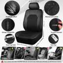 CAR PASS Universal Leather Two Front Seat Covers,Sport seat Covers fits Most Cars, SUVs, Trucks, and Vans Airbag Compatible (Black and Black)