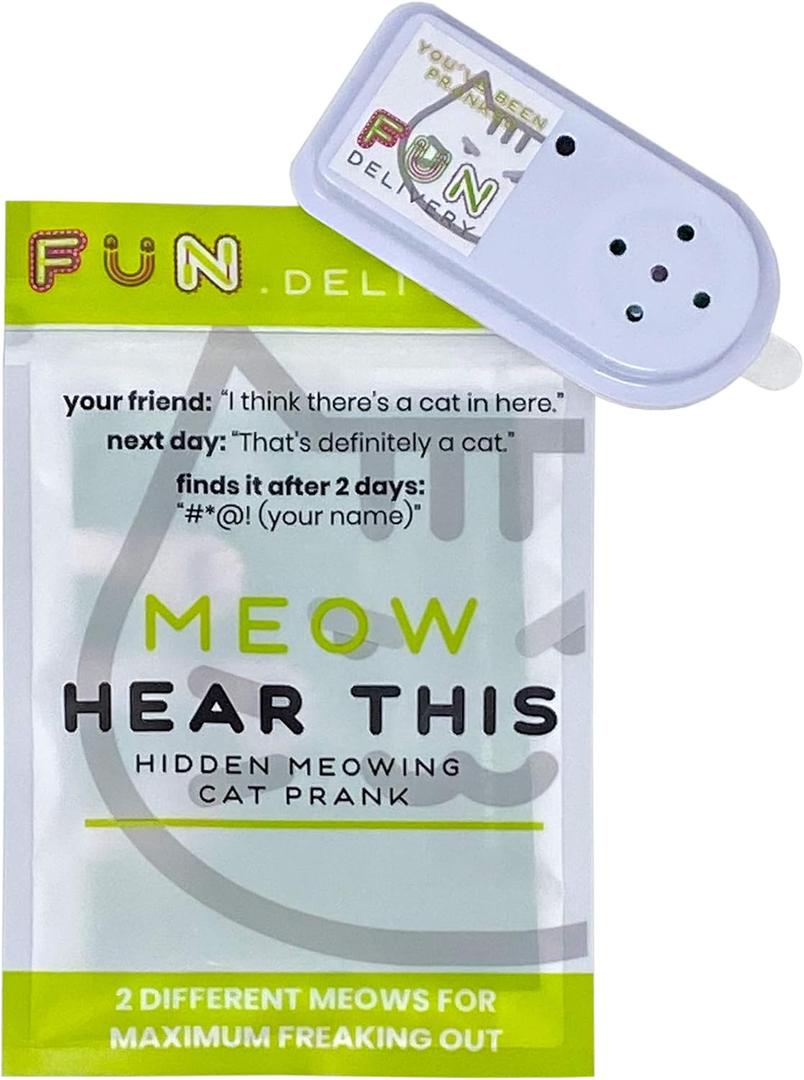 FUN delivery Meow Hear This: Hidden Cat Sound Prank Device to Prank Friends & Family  Fun Joke Toy for Parties & Offices  Perfect for Pranksters