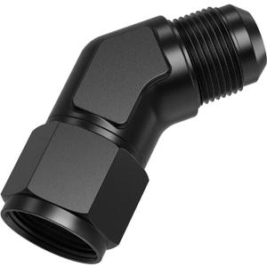 TRUCKMETER 45 Degree 10AN Female to 10AN Male Swivel Flare Union Fitting Adapter, Black Hard Aluminum Hex Anodized Connector, Automotive Accessories Suitable for Vehicle Fuel Oil Line Modification