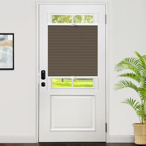 LazBlinds Cordless Cellular Shades, Blackout Top Down Bottom Up Honeycomb Shades for Home, French Door Blinds, Light Blocking Thermal Insulation Blinds for Windows, Front Doors, 12" W x 70" H, Brown