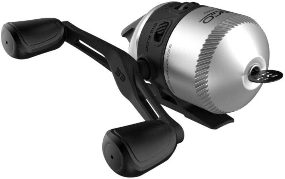 Zebco 33 Spincast Fishing Reel, Changeable Right or Left-Hand Retrieve, Built-in Bite Alert, All-Metal Gears, Pre-Spooled with Zebco Cajun Line