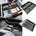 Center Console Organizer Tray & Lower Organizer Compatible with 2024 VW Atlas and Cross Sport Accessories, Insert Middle Console Storage Box Armrest Tray Dividers 2024 Atlas Accessories (2pcs)