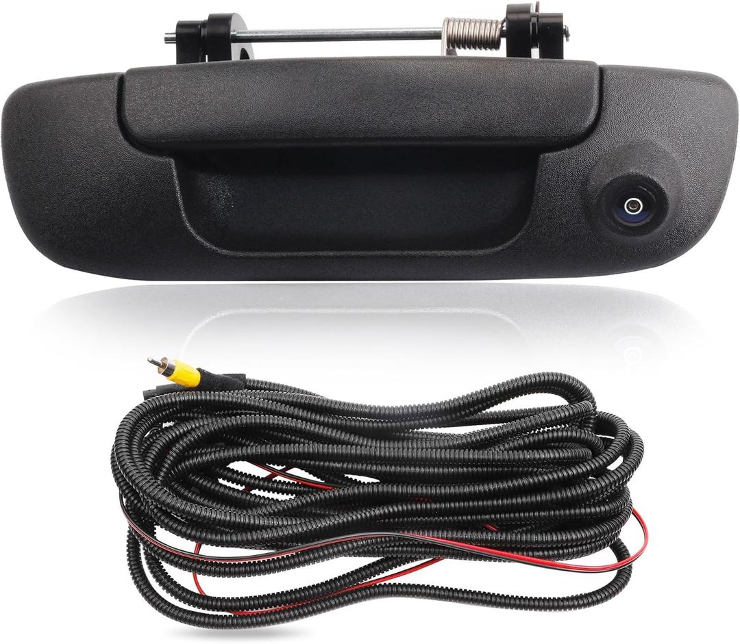 Dasbecan Tailgate Handle with Backup Rear View Camera Compatible with 2002-2008 Dodge Ram 1500 2500 3500 Back up Reverse Camera Night Vision (RCA Connector)