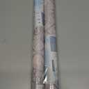 2 x Kitico Peel and Stick Wallpaper Vintage Boho Wallpaper Blue and Beige Contact Paper Floral Removable Waterproof Wall Paper for Bathroom/Bedroom Self Adhesive for Cabinets Vinyl 17.3''x118.1''