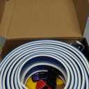 15 Ft Flexible Race Car Track (Daytona Blue) for Kids, Flex Track Starter Set Compatible with Hot Wheels and Diecast 1/64th Cars, Portable Racetrack Roll Up Race Track with 4 Racecars and Suction Cups - Blue