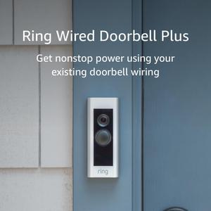 Ring Wired Doorbell Plus - Upgraded, with added security features and a sleek design (existing doorbell wiring required)