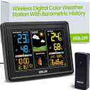 BALDR Wireless Digital Weather Station - Indoor Outdoor Thermometer Wireless Home Weather Station with Remote Sensor, Atomic Alarm Clock, Moon Phase & Barometric History Display, Weather Clock