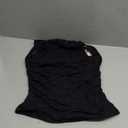 QINSEN Womens Square Neck Tank Tops Side Ruched Double Lined Slim Fit Summer Going Out Crop Top (Medium, Black)