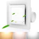 Exhaust Fan With Light, Color Change 3000K/4000K/6000K, Ultra Quiet Bathroom Fan 1.0 Sones 110 Cfm, White Ventilation for Shower/Restroom/Home/Office