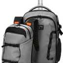 2-in-1 Detachable Rolling Backpack & Daypack, 56L Large Backpacks with Wheels Fits 17 Inch Laptop, Water Resistant, Carry On Luggage for College, Travel, Camping, Hiking Grey, 13.78 x 20.47 inches