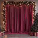 ESGOTBME 10x10ft Wrinkle Free Burgundy Backdrop Curtain for Parties Soft Fabric Drapes Wedding Curtain Backdrop for Birthday Party Decorations Background for Photography 5x10ft, 2 Panels