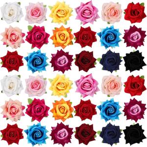 Waydress 30 Packs 2.8 Inch Flower Hair Clip Rose Hair Accessories Floral Hairpin Brooch Flowers Pin Brooch for Bridal Headpiece Accessories Wedding(15 Colors)
