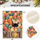 2 x AVOIN colorlife Easter House Flag 28x40 Inch Double Sided Outside, Easter Eggs Bunny Cat Welcome Yard Outdoor Flag