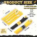 50 Pcs Pre-rolled Halloween Plastic Silverware Set Gold Disposable Plastic Cutlery Set with 50 Black and Gold Napkins, Knives, Forks and Spoons for Business Meeting Halloween Anniversary Party