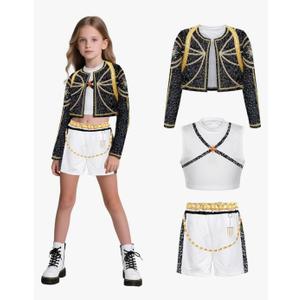 Pop Singer Costume Halloween Costume Girls Stage Cosplay Clothes for Girls Kids Size: 110