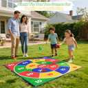 2-in-1 Giant Tic Tac Toe Bean Bag Toss Games, 4.5ft Double Sided Large Outside Camping Backyard Lawn Games for Family Friend Party Fun Carnival Outdoor Giant Yard Games