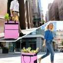 Reusable Grocery Bag on 5 Wheels - 84L Foldable Rolling Tote Bag Shopping Cart with Handles, Carries Up to 90 LBS
