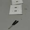 White Modern Decorative Wall Plate Light Switch Cover Decorator Outlet Covers Rocker Switch Plates Bamboo Fiber Material Wall Plates for Kitchen Bathroom (2 Gang Double Toggle-2 Pack)