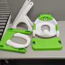 SKYROKU Potty Training Seat for Toddlers  2-in-1 Adjustable potty ladder with Step Stool, Anti-Slip Cushion, Splash Guard & Extra-Wide Pedals, Supports 200+ lbs, Ideal for Boys & Girls (8899-Green)