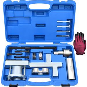 Crankshaft Pulley Remover Install Tool Kit, Compatible with Jaguar Land Rover 3.0 V6 5.0 V8, Replace 303-1437 303-1438 303-1439 303-1440 303-1441, Crankshaft Damper Remover Puller