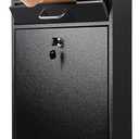Locking Mailbox with Key for Outdoor 16.2 x 11.2 x 4.7 Inches Large Wall Mount Mail Box with Lock Security Mail Drop Metal Collection Boxes Hanging Secure Postbox(Black)