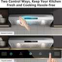Range Hood 30 inch Under Cabinet, 800 CFM Stainless Steel Range Hood with Gesture and Touch Control, kitchen hood with Carbon Filter, 3 Fan Speed, Ducted/Ductless Convertible