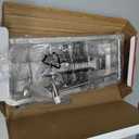 Stainless Steel Ice Cube Trays, Metal Ice Cube Trays for Freezer Vintage Inspired Design with Release Lever Remove Handle for Making Large Cubes Kitchen & Bar (1pcs+Tweezers & Finger Gloves)