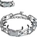 Prong Training Collar for Dogs, Adjustable Dog Pinch Collar with Quick Release Buckle, No Pull Collar for Small Medium Large Dogs, Two Extra Link and Twenty pc Caps (M/L (17-23" Neck, 3.2mm))