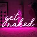 Get Naked Neon Sign for Wall Decor Dimmable Led Lights Signs Pink Led Signs for Bedroom decor Letters Neon Light Room Decor for Bar Party Pub Salon Decoration Girls Gift