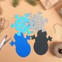 Marspark 48 Pcs Snowman Snowflake Crafts Winter Foam Cutouts Winter Craft Bulletin Board Decorations Snowflake Snowman Foam Decor for Christmas Home Office Classroom Decorations