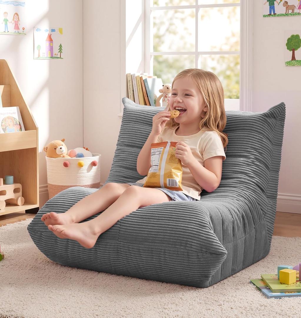 Hobestluk Small Bean Bag Chair Fireside Floor Chair BeanBag Couch Togo Sofa, 26"D x 24"W x 19"H