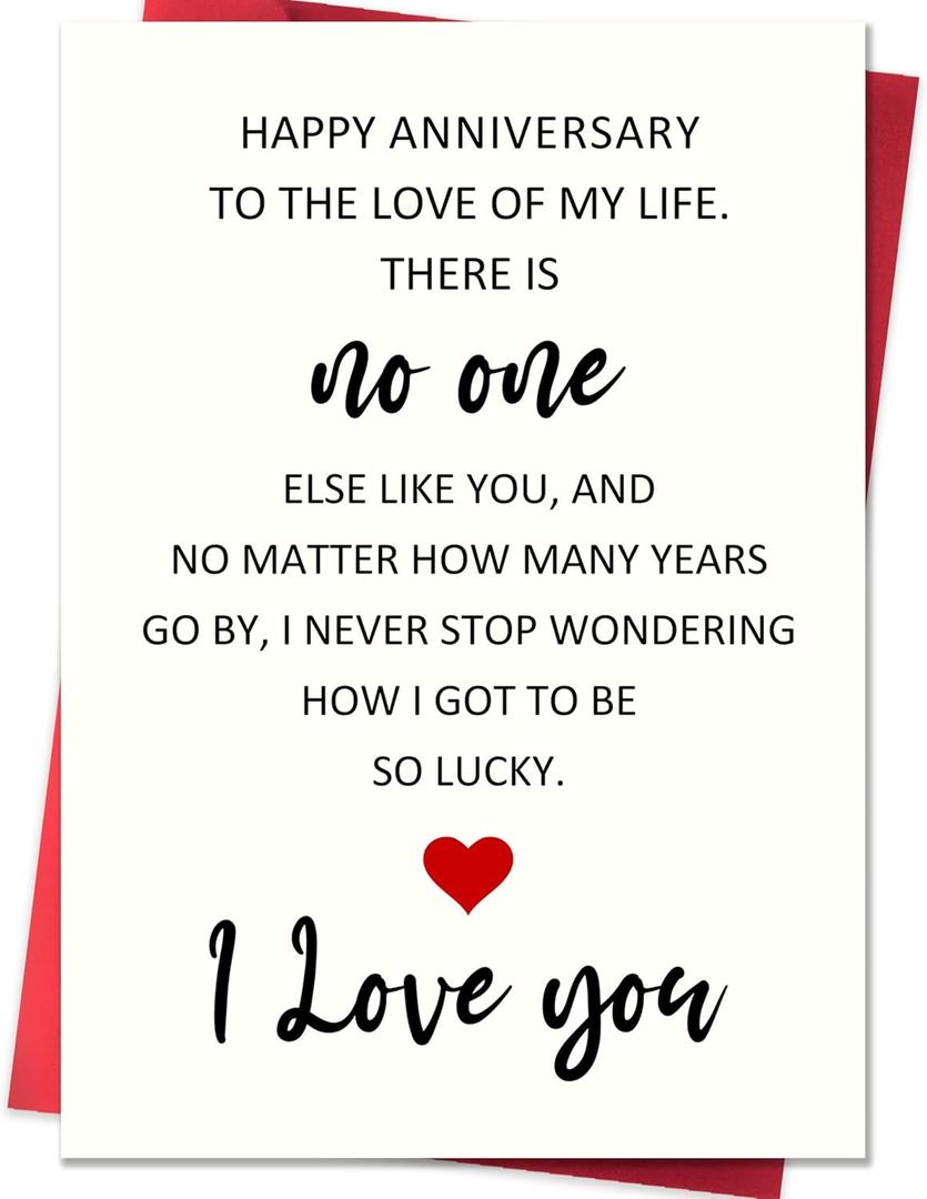 6 x IDU Happy Anniversary Card,Anniversary Card Gifts for Husband Wife Boyfriend Girlfriend Couples,Wedding Anniversary Cards for Partner Men Women Him Her