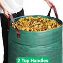 4 Pack 72 Gallons Reusable Yard Waste Bag, Large Lawn and Leaf Bags with 4 Reinforced Handles, Heavy Duty Large Garden Waste Bin Container for Leaves, Grass Clippings, Camping Yard Recycling