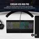 Corsair K55 RGB PRO Membrane Wired Gaming Keyboard IP42 Dust and Spill-Resistant 6 Macro Keys with Elgato Integration iCUE Compatible QWERTY NA PC, Mac, Xbox Black