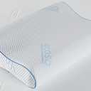 Ecosa Cooling Gel Memory Foam Pillow | Cool-to-Touch Fabric | Contoured Design | Adjustable Height | 4 Times Cooler Than Cotton | 100 Night Trial, 22 x 14.9 x 4.5 inches