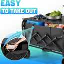 500LBS Collapsible Folding Wagon Carts with Table, 2 Brakes, 2 Cup Holders