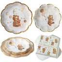 Kate Aspen We Can Bearly Wait Baby Shower Plates and Napkins Party Decorations Plates & Napkins; Adorable & Classic Teddy Bear Baby Shower (62 Piece - 16 Guests)