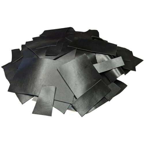 Real Leather Scraps | Cowhide Leather Remnants of Various Sizes per Bag | for Jewelry Making, Wallets, Watches, Key Chains, Journal Covers & Repairs by Kozmo (Mostly Black (1 lb))