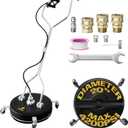 EDOU 20-Inch Dual Handle Pressure Washer Surface Cleaner, Wheels - Heavy Duty Composite Surface Pressure Washer - 4000 PSI Max - Includes 3/8-Inch Quick Connector Kit, Teflon Tape, Adapter Set