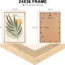 GULETHUN 24x36 Picture Frame, Natural Wood Poster Frame, Home Decor Natural Gallery Frames, Horizontal or Vertical Format, Sturdy, Plexiglass, Large Wall Decor, for Photos, Artworks, Posters