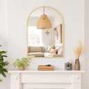 Arched Wall Mirror 30x20 Inch Gold Bathroom Vanity Mirror with Metal Frame, Modern Arch Mirror for Bedroom, Living Room, Entryway, Wall Mounted Decorative Mirror
