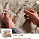 Bedsure Cotton Duvet Cover King - 100% Cotton Waffle Weave Khaki Duvet Cover King Size, PureWoven Breathable Tan Bedding Set for All Season, 3 Pieces, 104"x90"